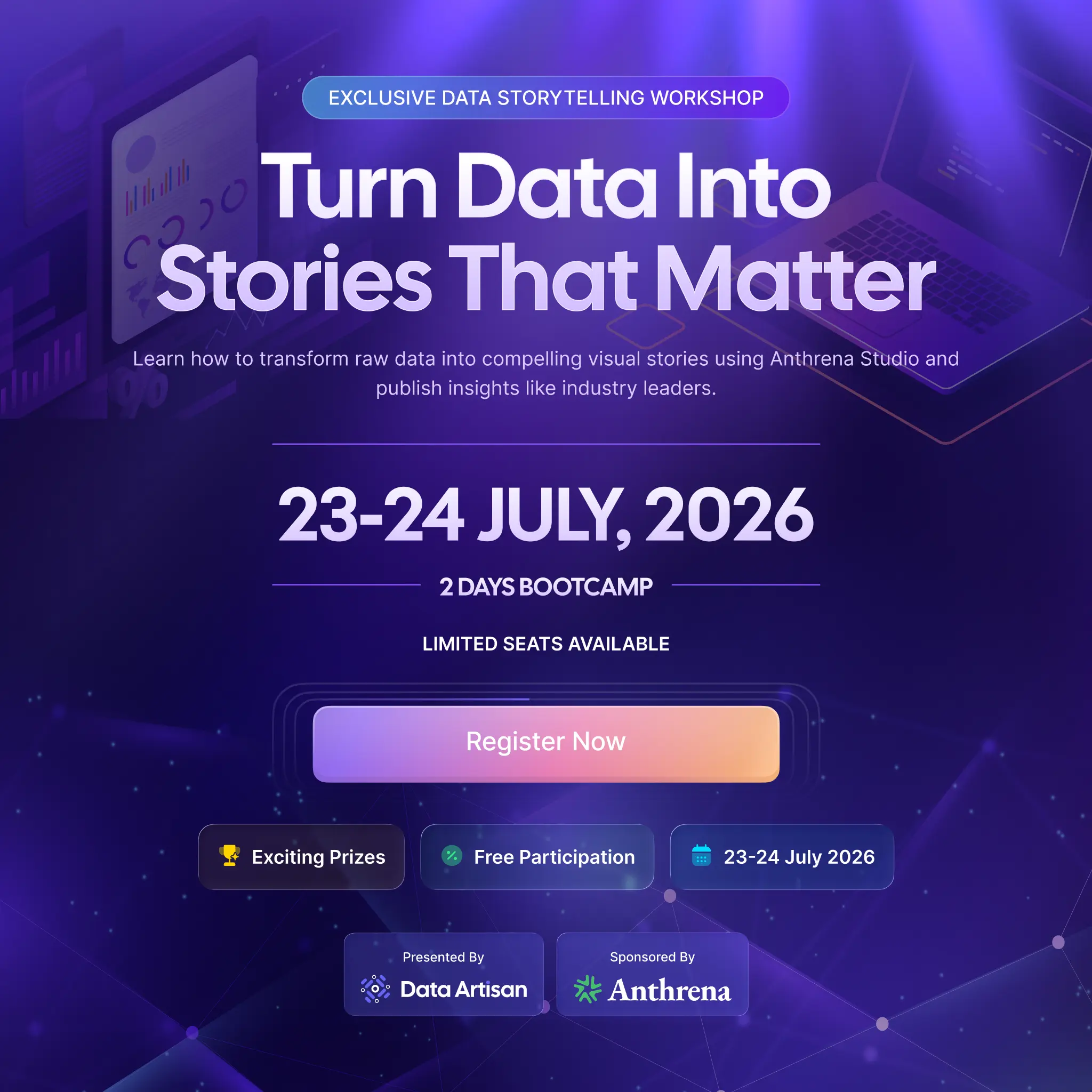 Data Storytelling Bootcamp event poster